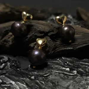 komplet z czekoladowymi perłami