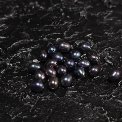 Perła Naturalna Czarny Paw Ryż  9-10x7 mm