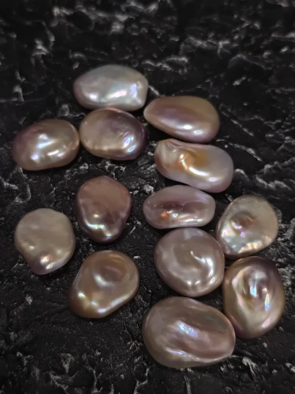 Perła Naturalna Keshi Fioletowa Kropla\Łezka Plaska 20-25mm