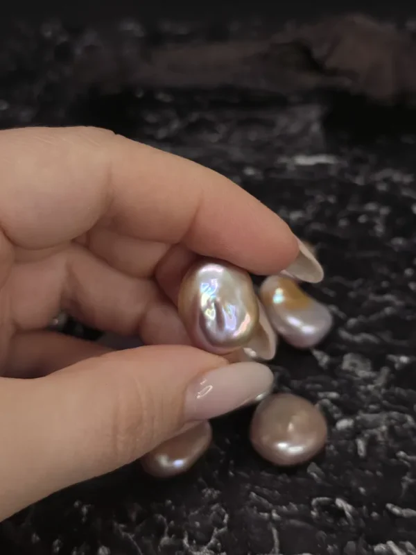 Perła Naturalna Keshi Fioletowa Kropla\Łezka Plaska 20-25mm