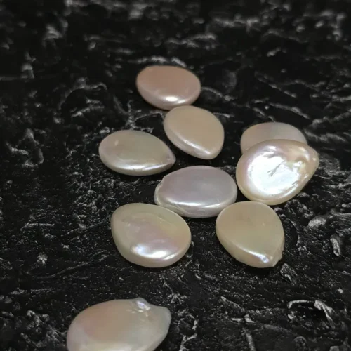 Perła Naturalna Keshi Biała Łezka Plaska 20-25mm