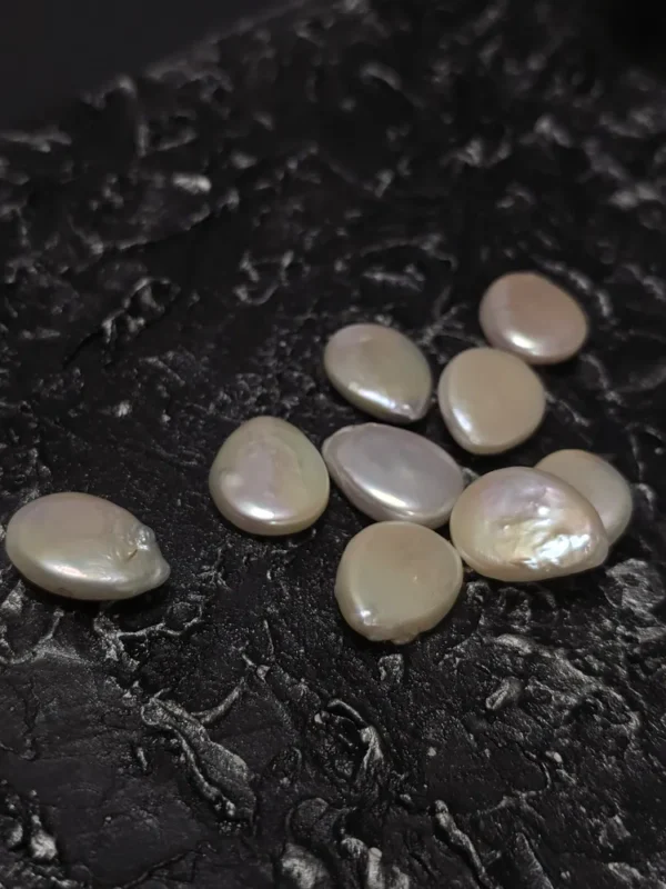 Perła Naturalna Keshi Biała Łezka Plaska 20-25mm