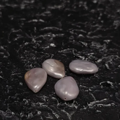 Perła Naturalna Keshi Lawendowa Kropla/Łezka Plaska 20mm