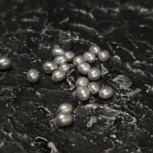 Perła Naturalna Szara Ryż  6x5 mm
