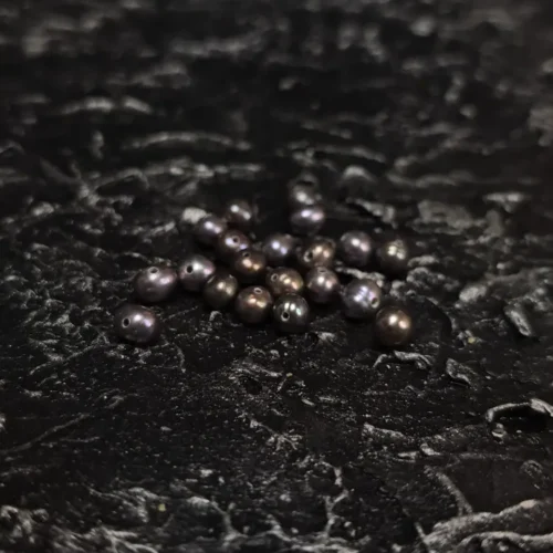 Perła Naturalna Hodowana Ciemnofioletowy  paw Okrągła 6 -5mm