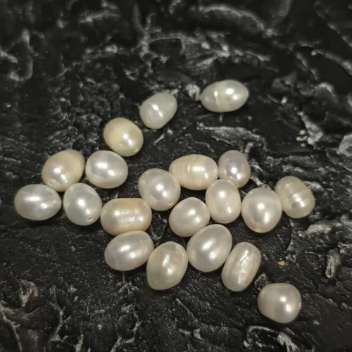 Perła Naturalna Biała Ryż  7x9-10 mm