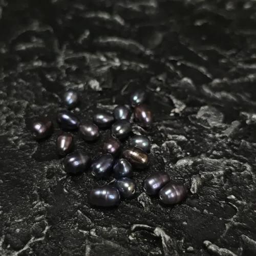 Perła Naturalna Szara paw Ryż 5x6mm